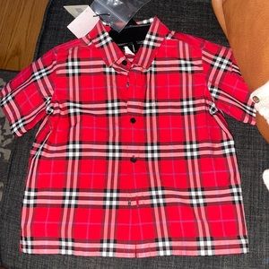 Brand new Burberry toddler plaid shirt